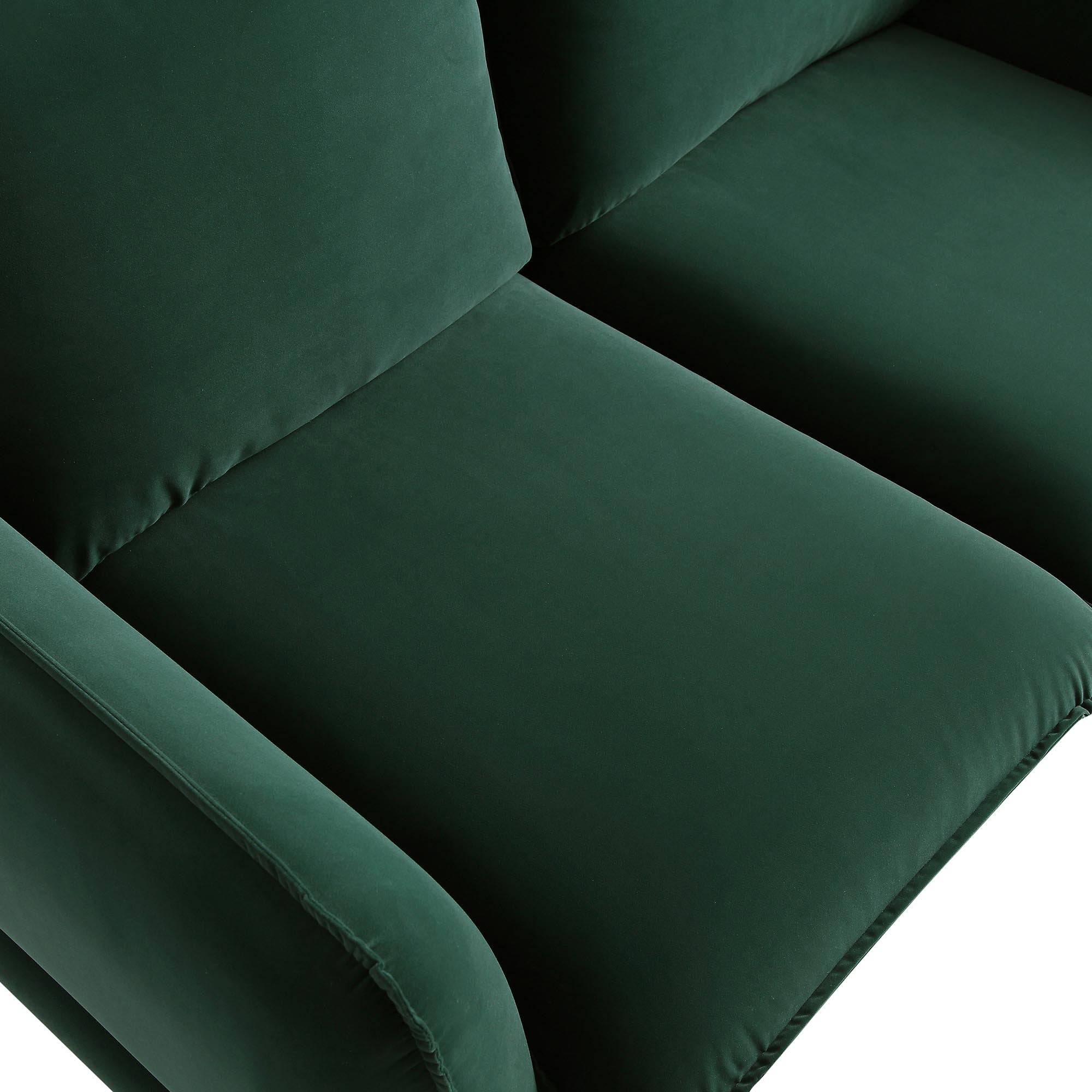 Obriel Forest Green Velvet Sofa, 2-Seater