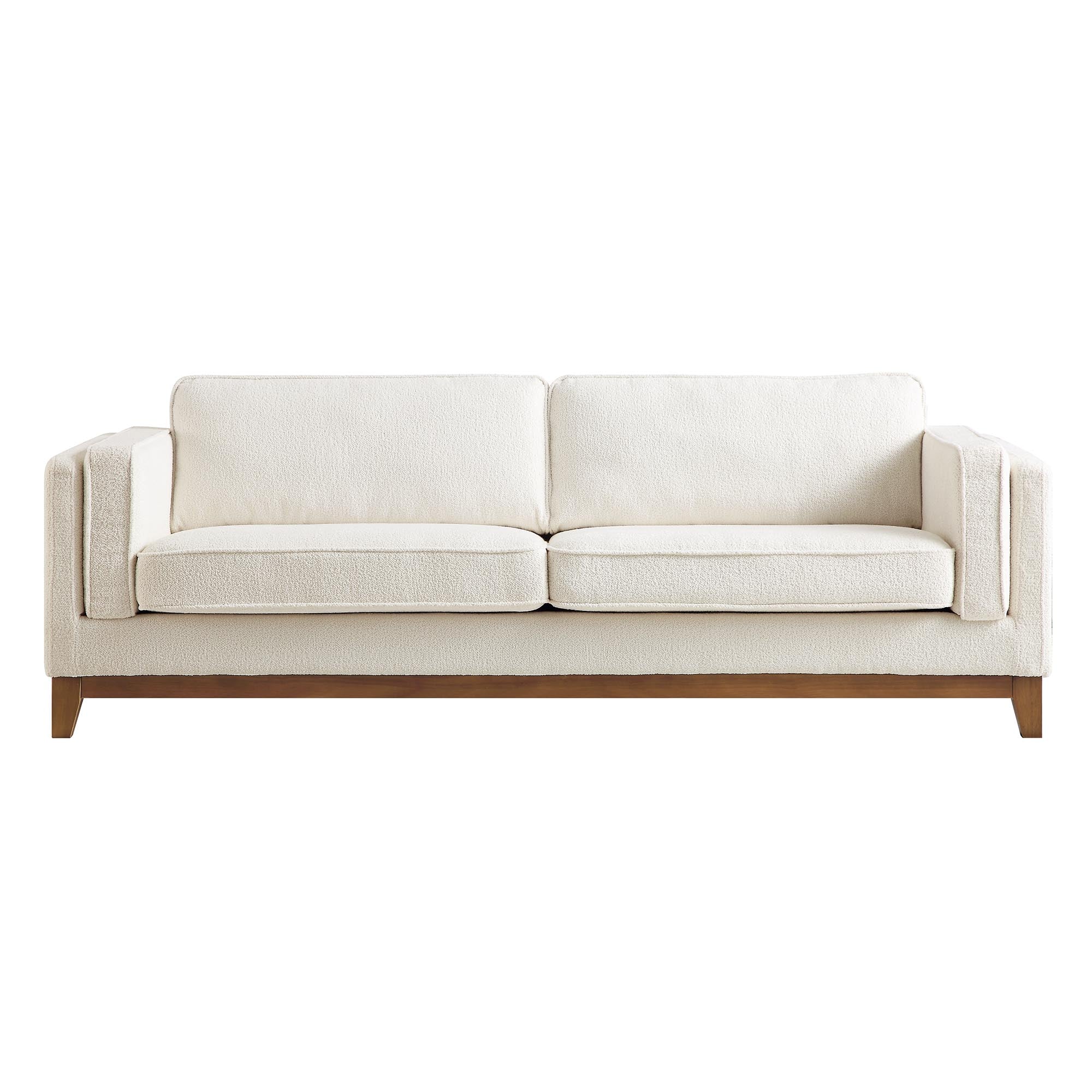 Dipley Beige Boucle Fabric Sofa, 3-Seater