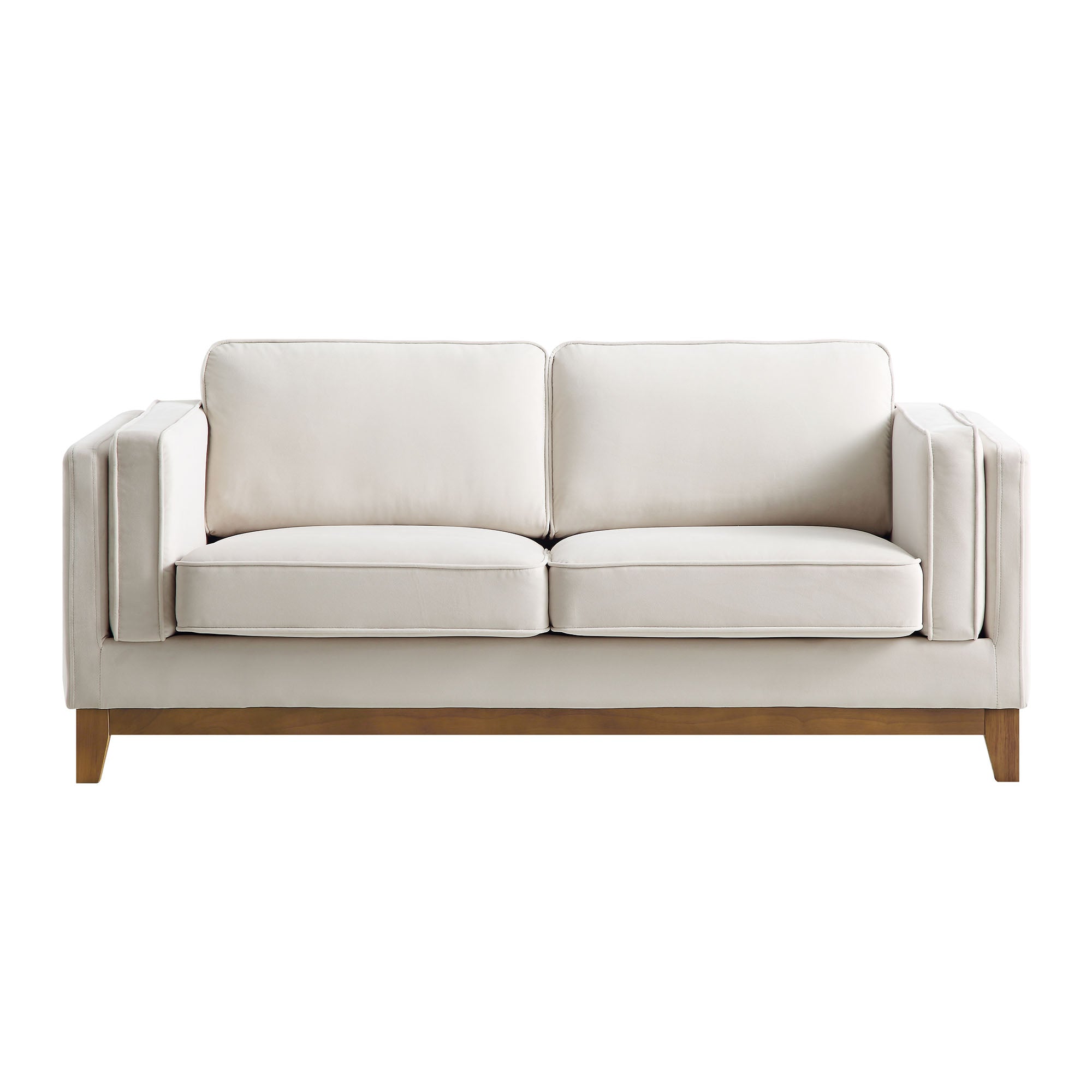 Dipley Champagne Velvet Sofa, 2-Seater