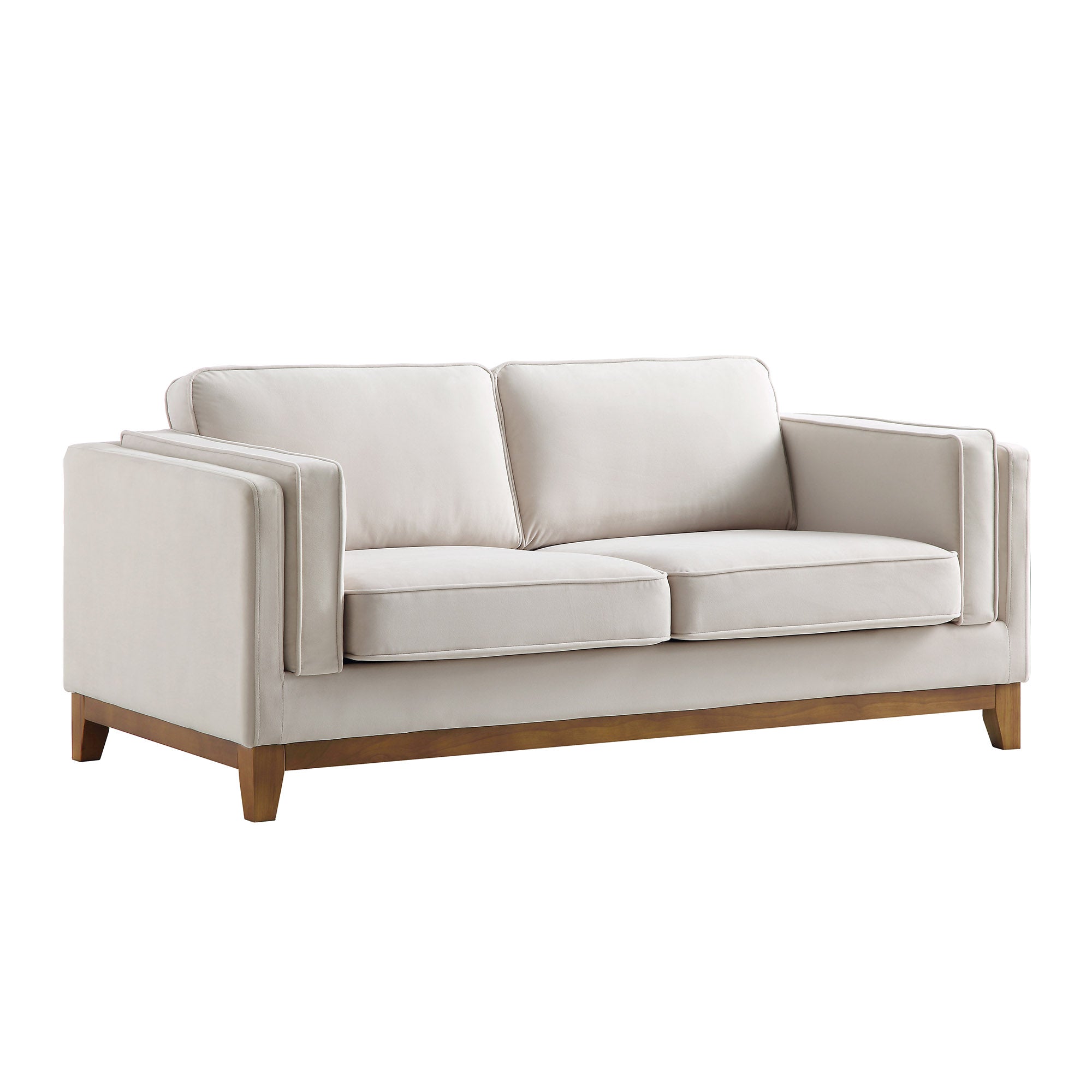 Dipley Champagne Velvet Sofa, 2-Seater