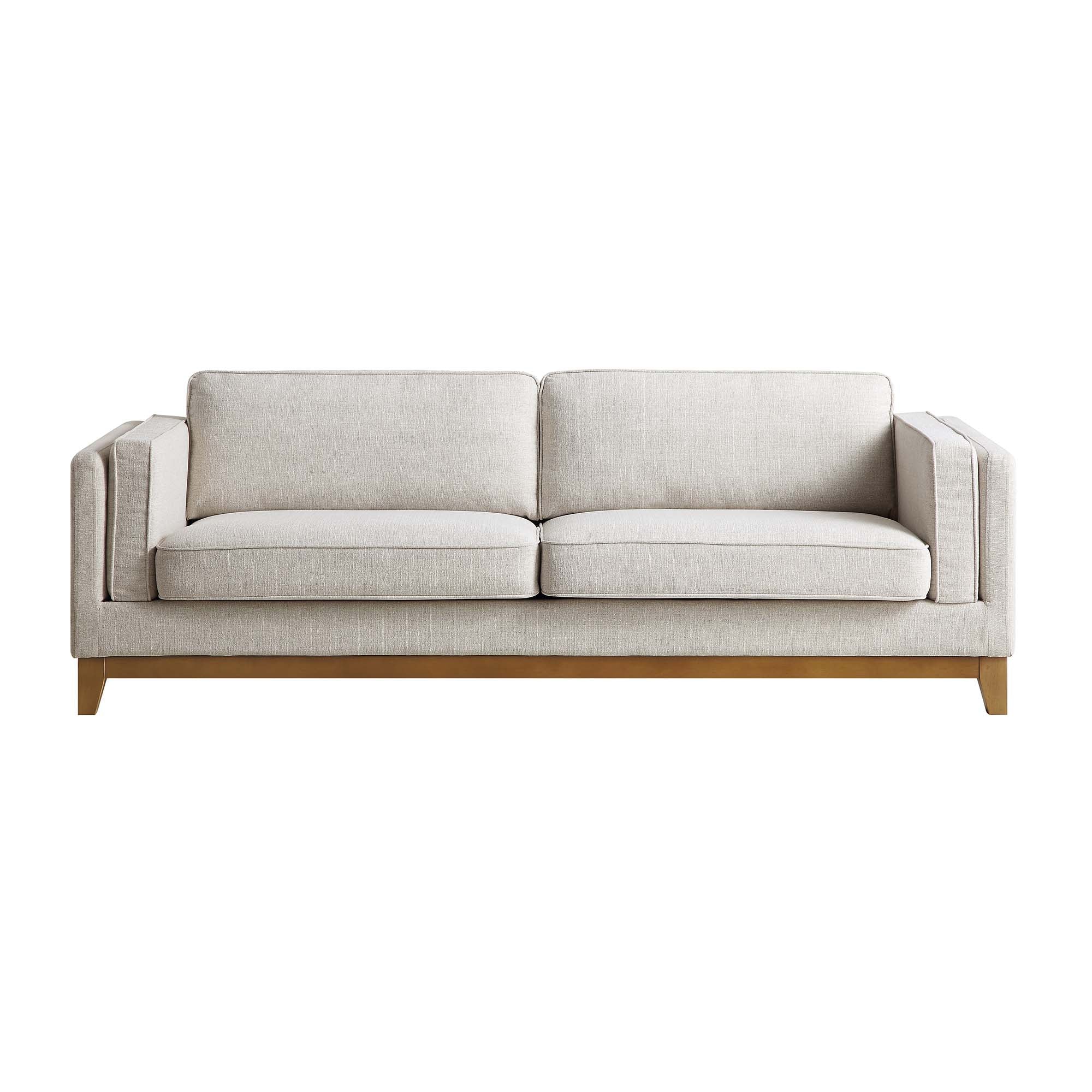 Dipley Oatmeal Fabric Sofa, 3-Seater