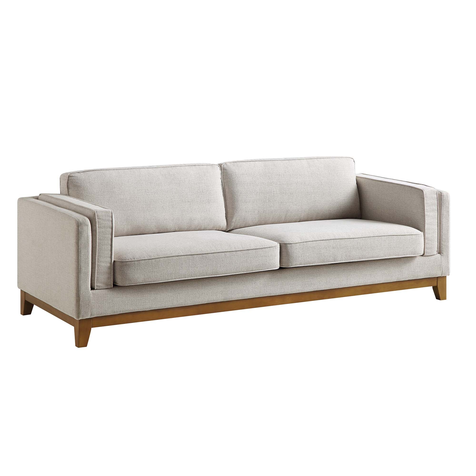 Dipley Oatmeal Fabric Sofa, 3-Seater