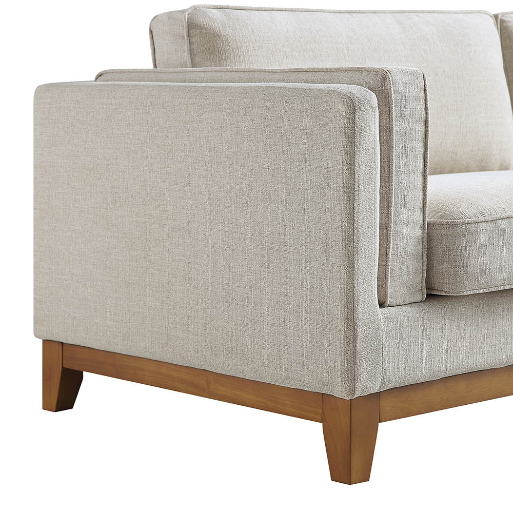 Dipley Oatmeal Fabric Sofa, 3-Seater