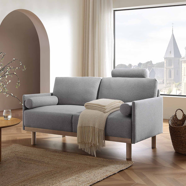 Timber Grey Marl Fabric Sofa, 2-Seater