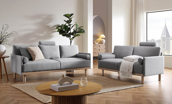 Timber Grey Marl Fabric Sofa, 2-Seater