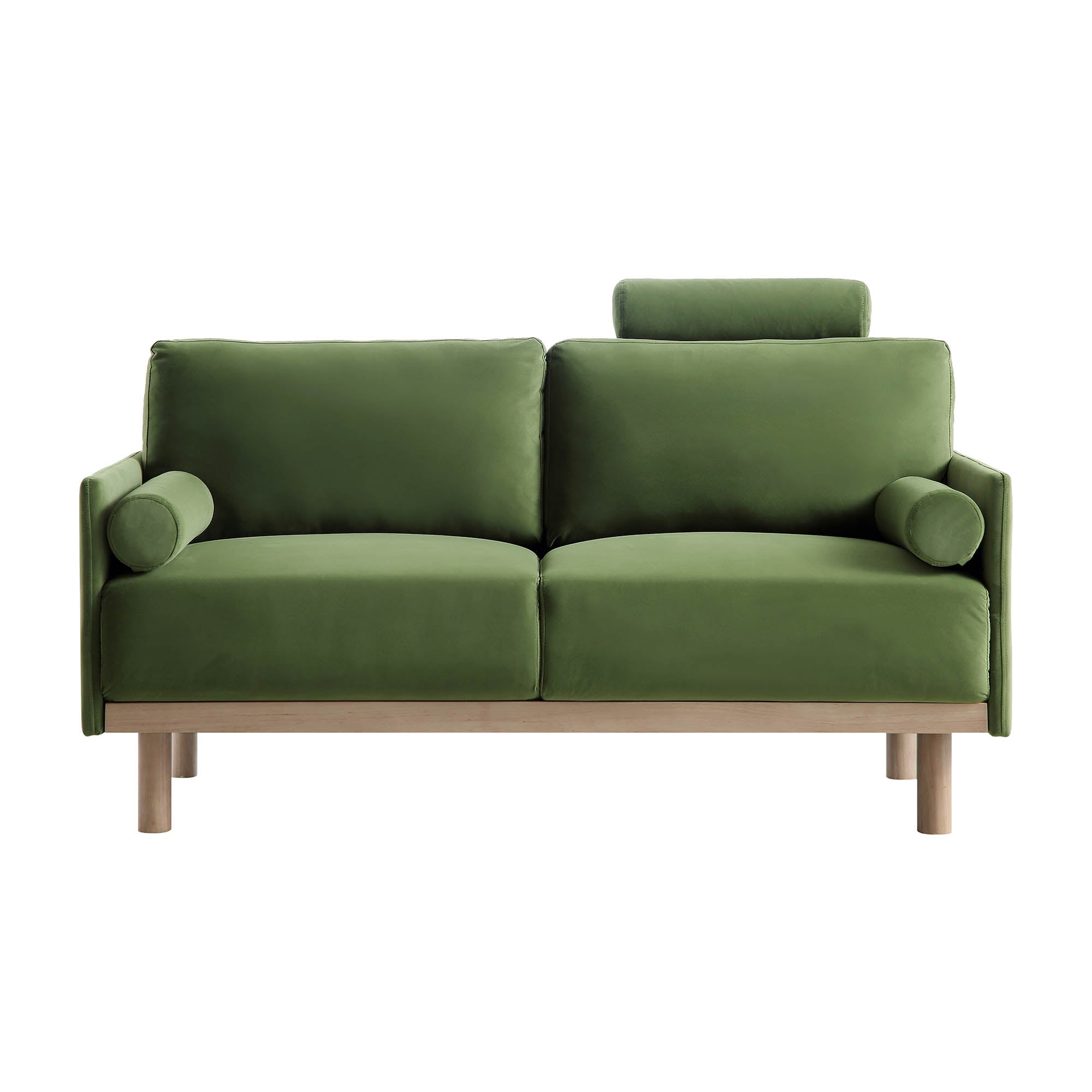 Timber Fern Green Velvet Sofa, 2-Seater