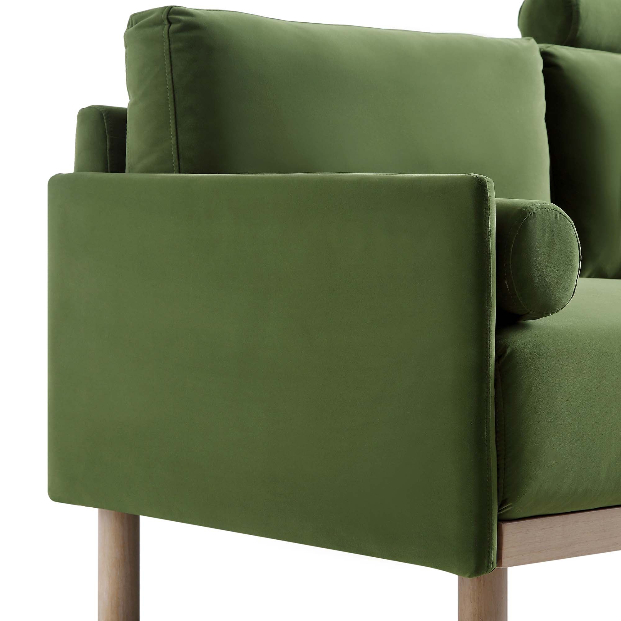 Timber Fern Green Velvet Sofa, 2-Seater