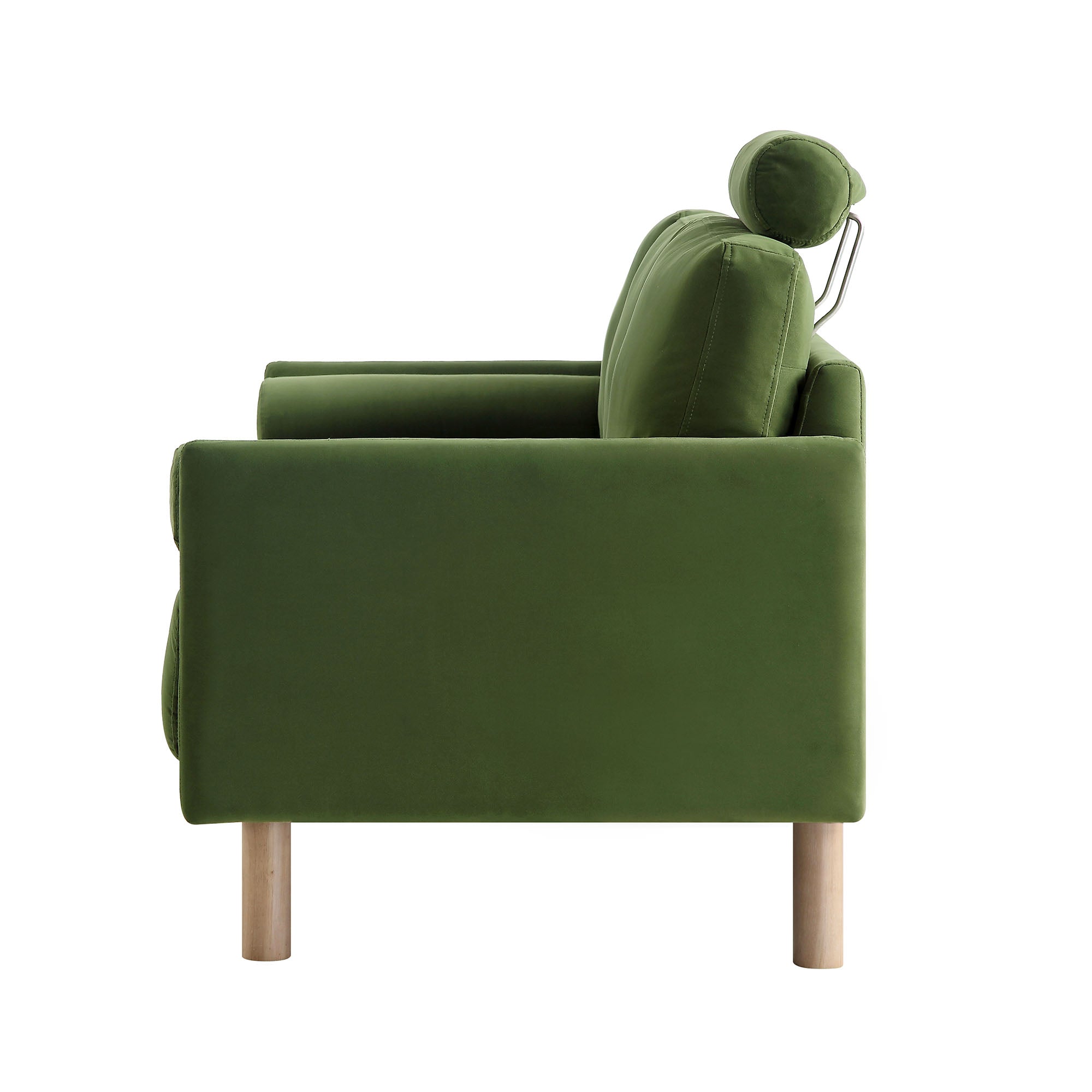 Timber Fern Green Velvet Sofa, 3-Seater