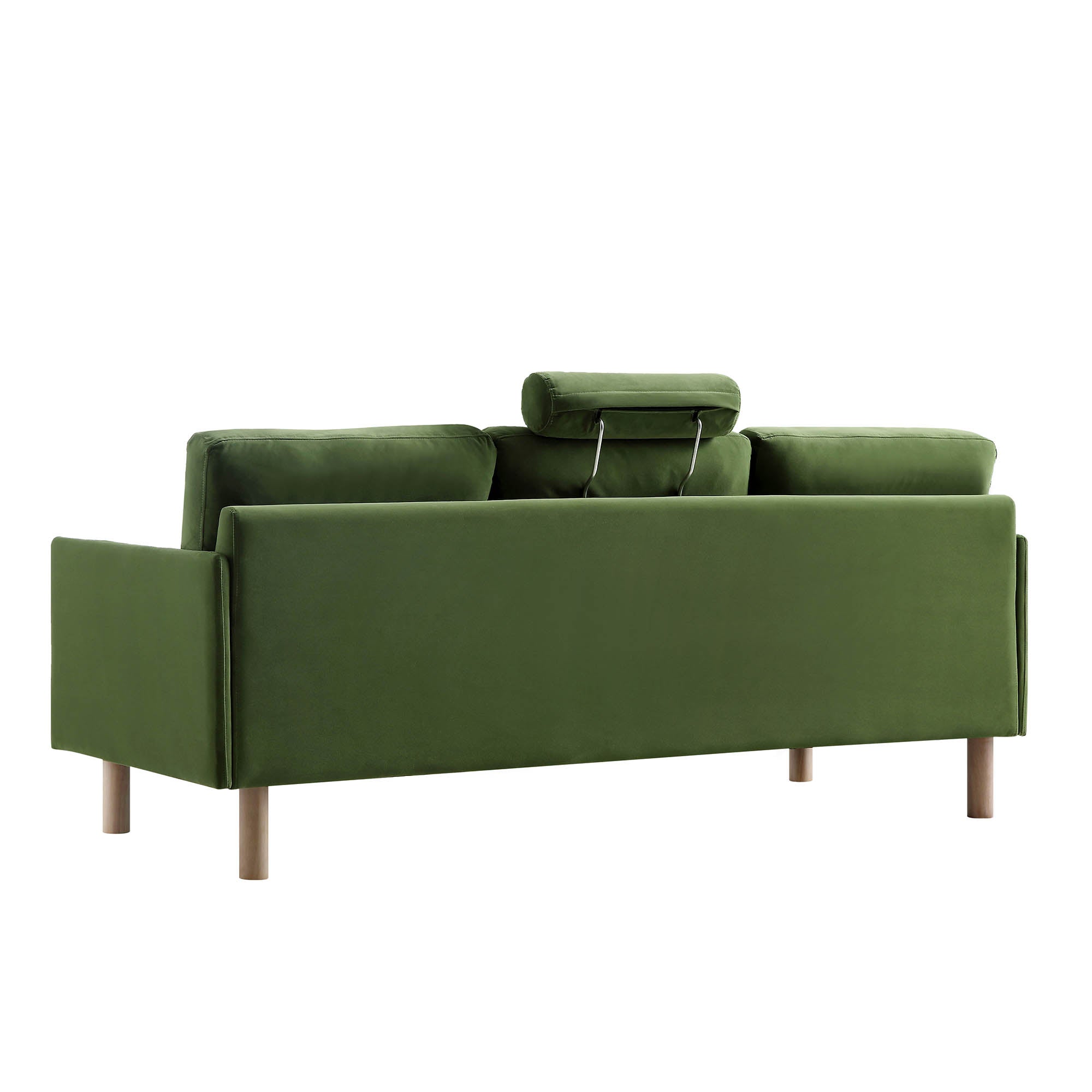 Timber Fern Green Velvet Sofa, 3-Seater