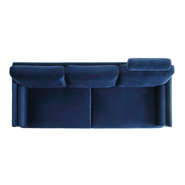 Timber Navy Blue Velvet Sofa, 3-Seater