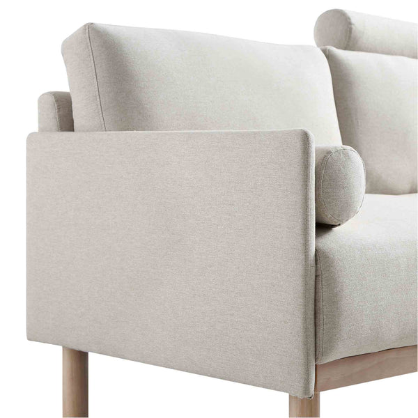 Timber Oatmeal Fabric Sofa, 2-Seater