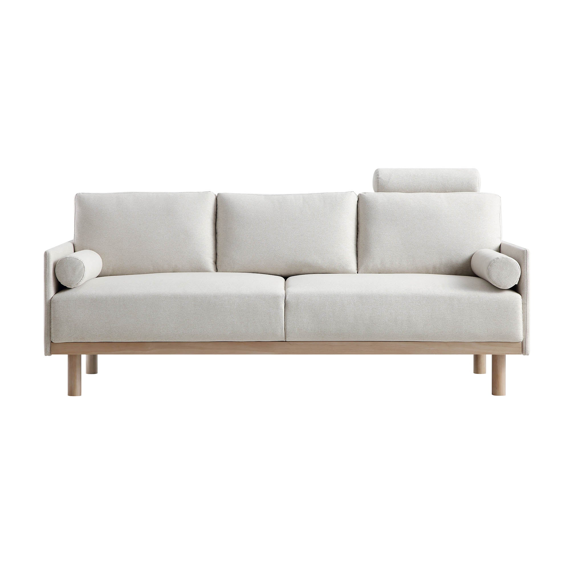 Timber Oatmeal Fabric Sofa, 3-Seater