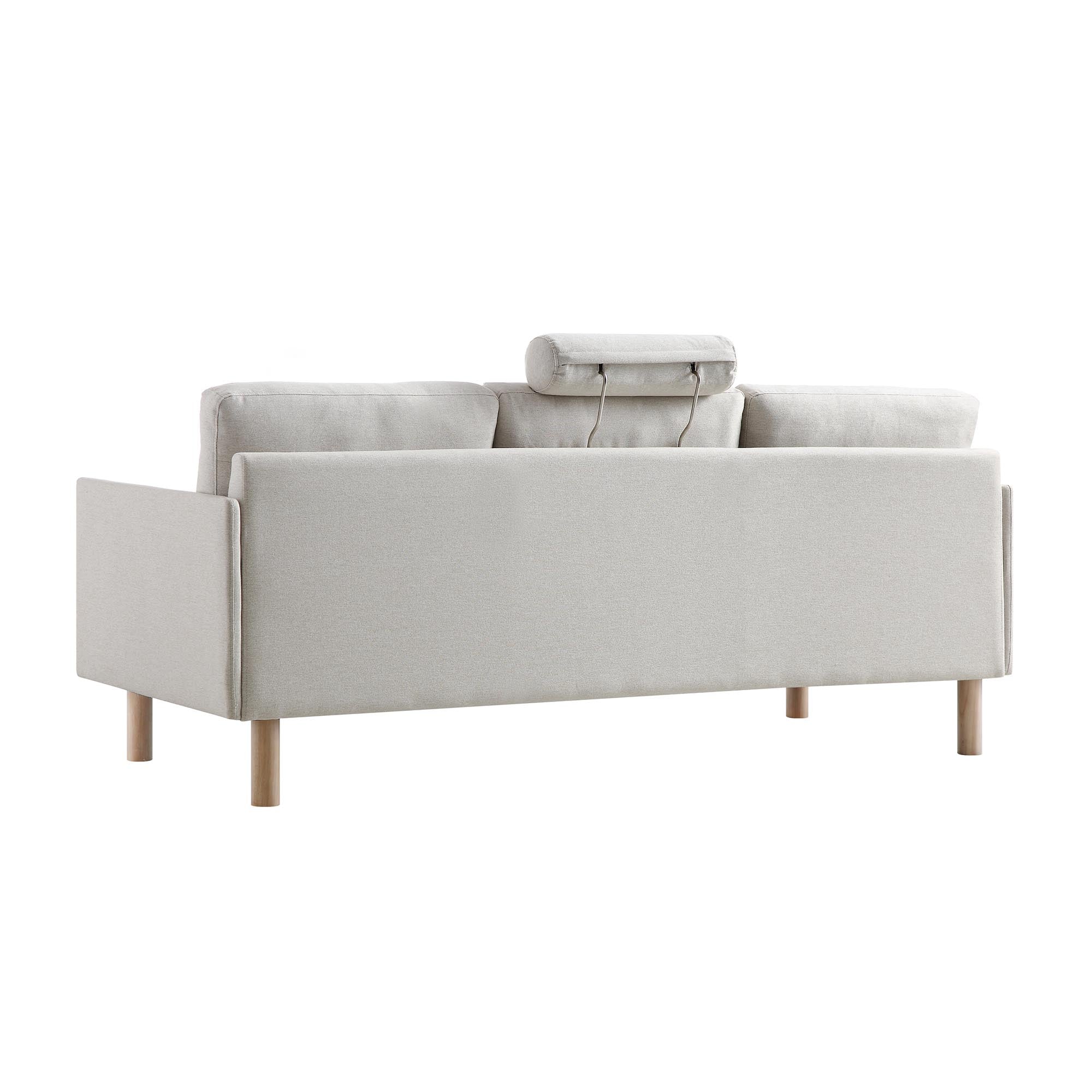 Timber Oatmeal Fabric Sofa, 3-Seater