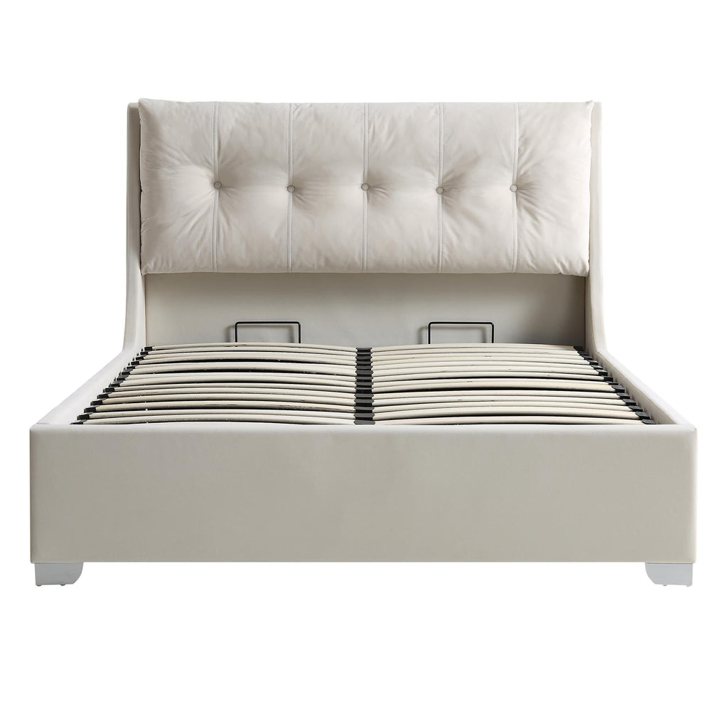 Hadley Champagne Velvet Ottoman Storage Bed | daals.com