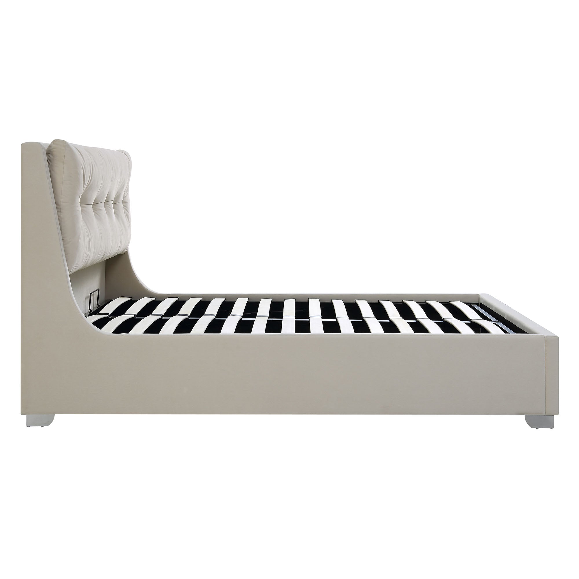 Hadley Champagne Velvet Ottoman Storage Bed