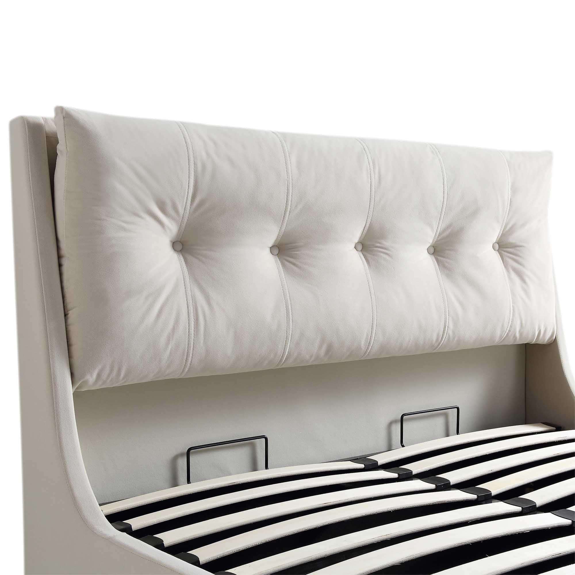 Hadley Champagne Velvet Ottoman Storage Bed