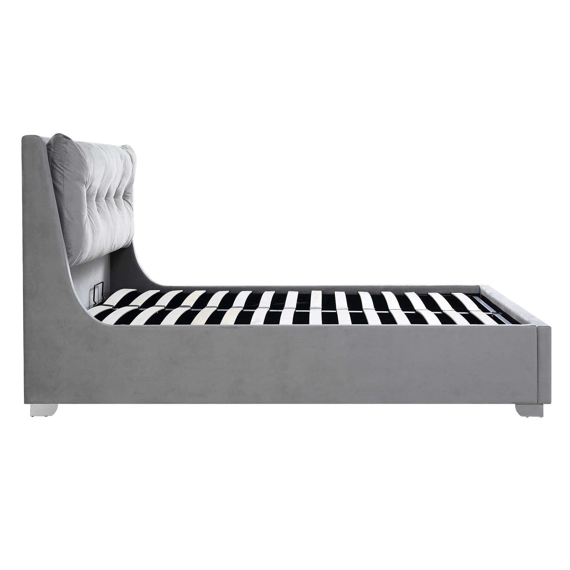 Hadley Grey Velvet Ottoman Storage Bed