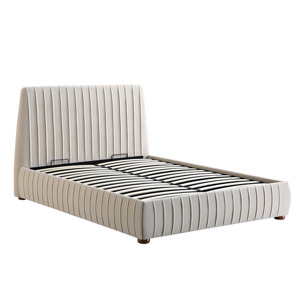 Helia Pleated Ottoman Storage Bed, Champagne Velvet