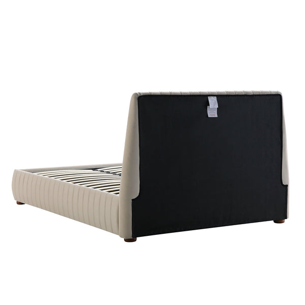 Helia Pleated Ottoman Storage Bed, Champagne Velvet