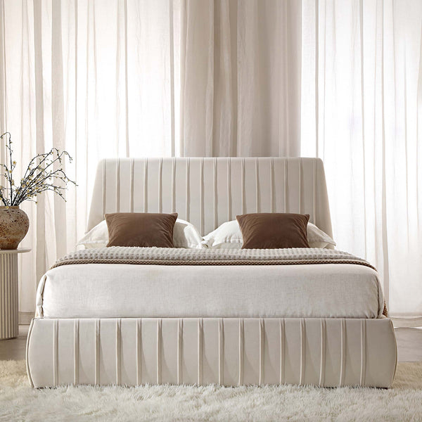 Helia Pleated Ottoman Storage Bed, Champagne Velvet