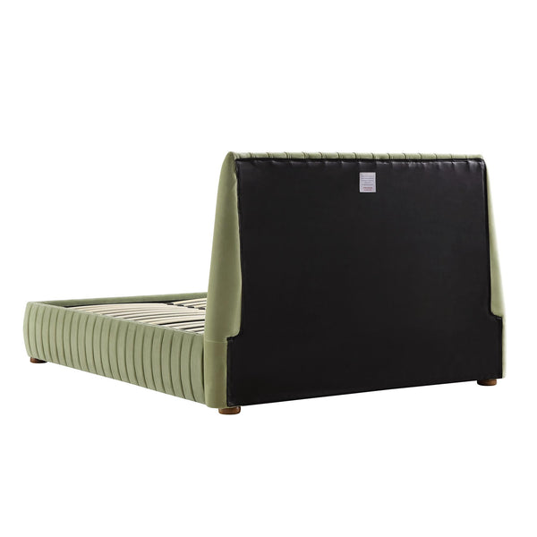 Helia Pleated Ottoman Storage Bed, Lichen Velvet