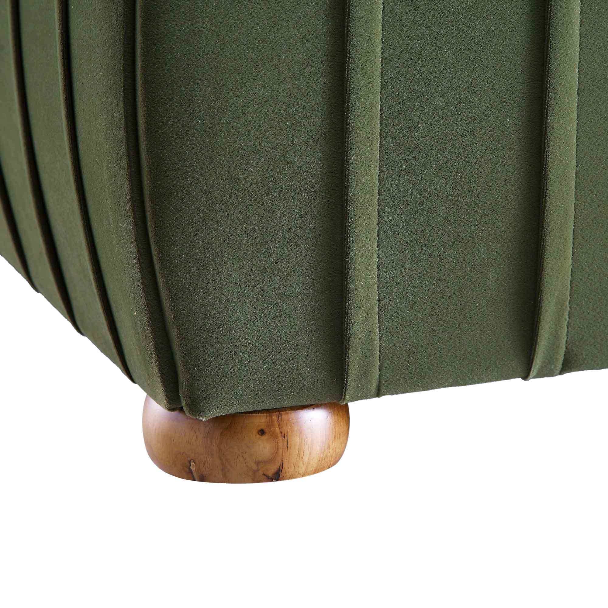 Helia Pleated Ottoman Storage Bed, Moss Green Velvet