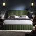 Helia Pleated Ottoman Storage Bed, Moss Green Velvet