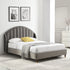 Eleanor Grey Velvet Upholstered Bed Frame with Domed Headboard