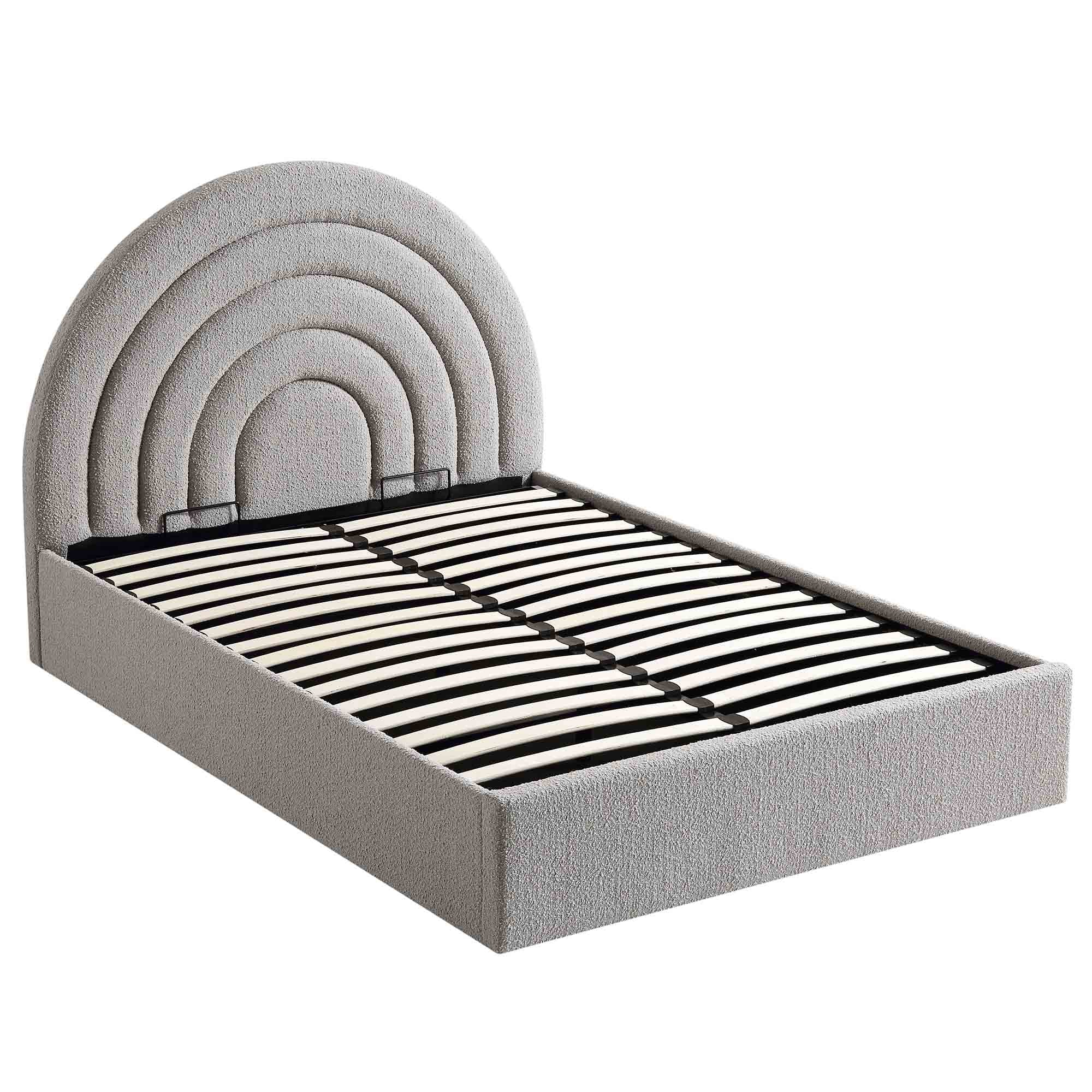 Archer Grey Boucle Ottoman Storage Bed