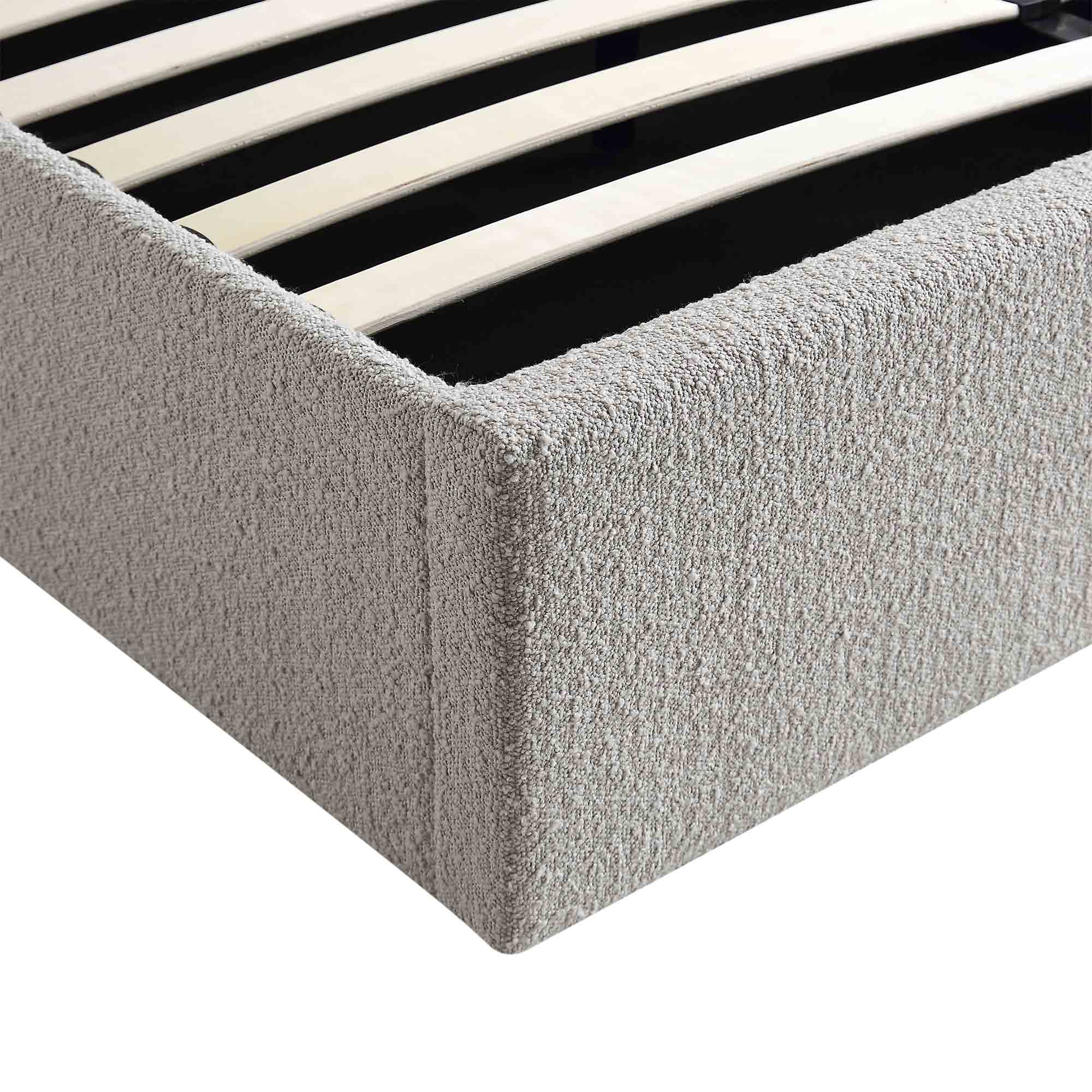 Archer Grey Boucle Ottoman Storage Bed