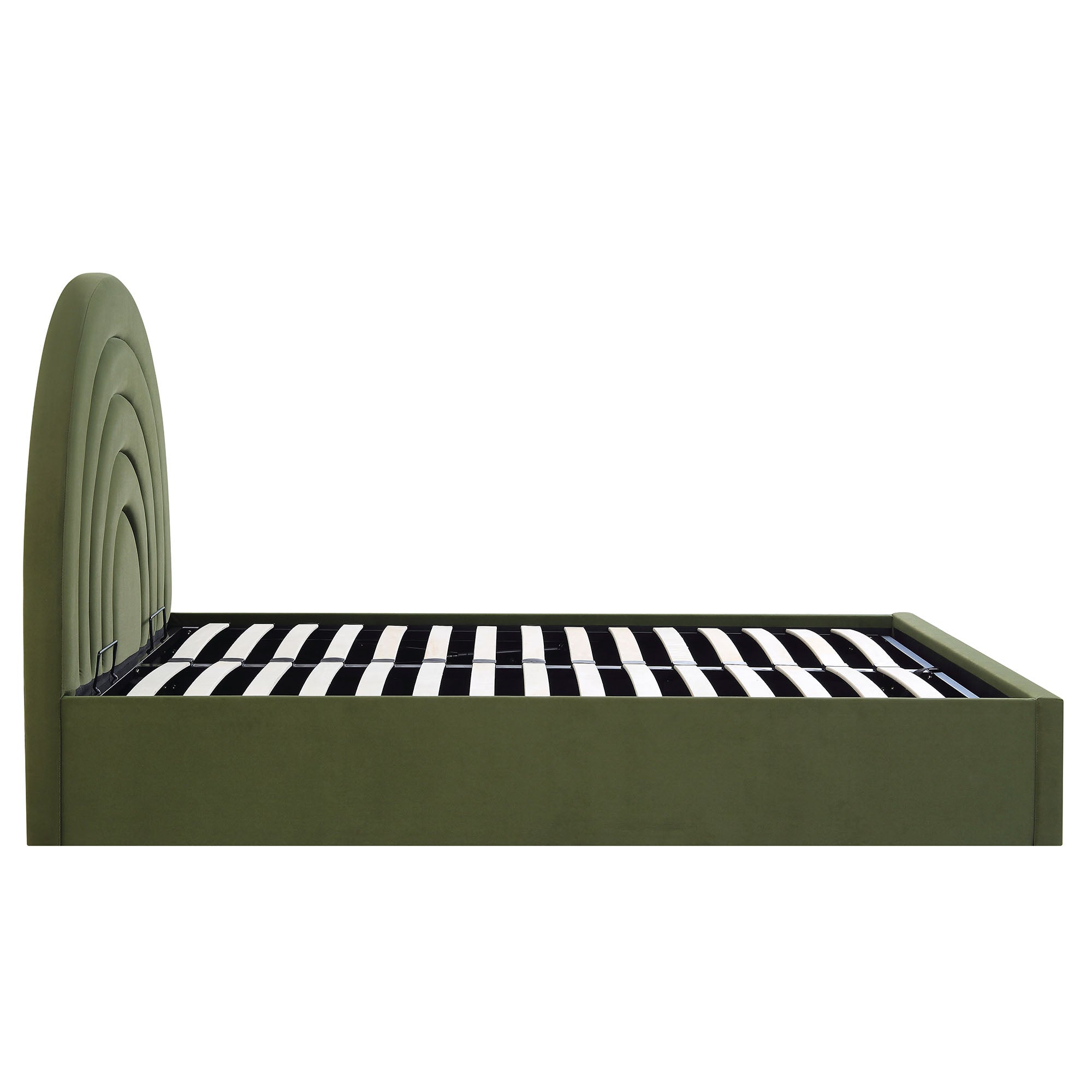 Archer Moss Green Velvet Ottoman Storage Bed