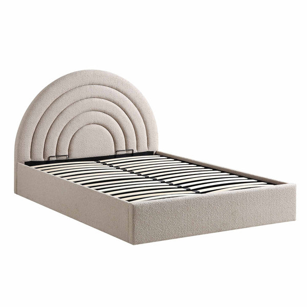 Archer Taupe Boucle Ottoman Storage Bed