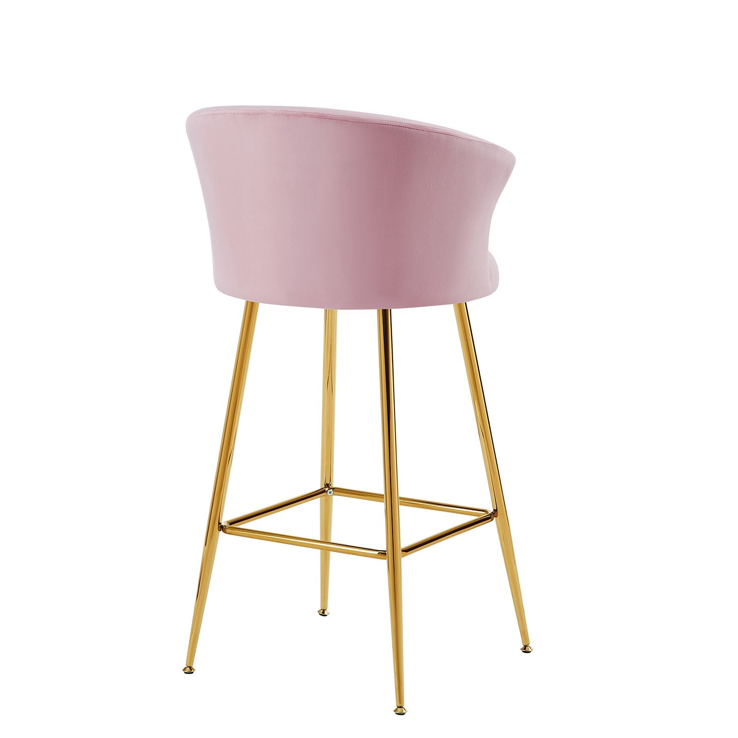 Kylie Set of 2 Pink Velvet Bar Stools