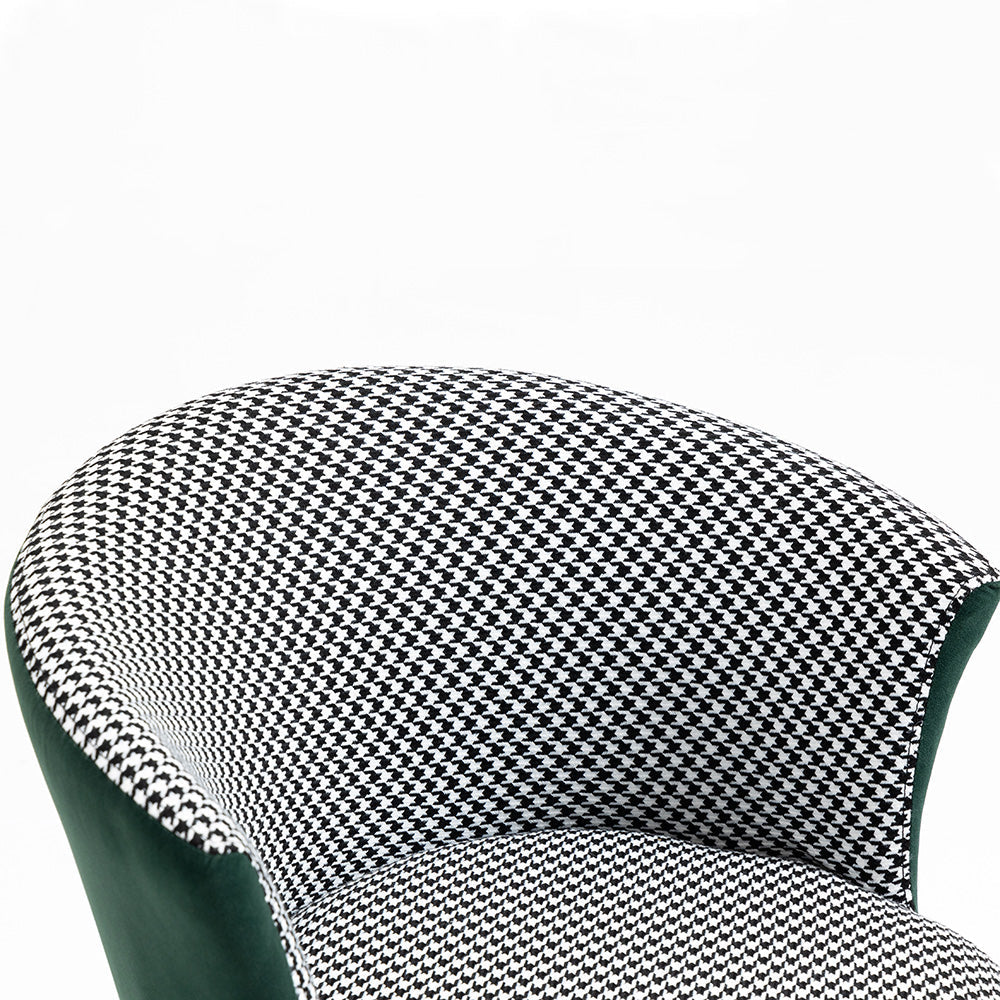 Kylie Houndstooth and Velvet Swivel Chair