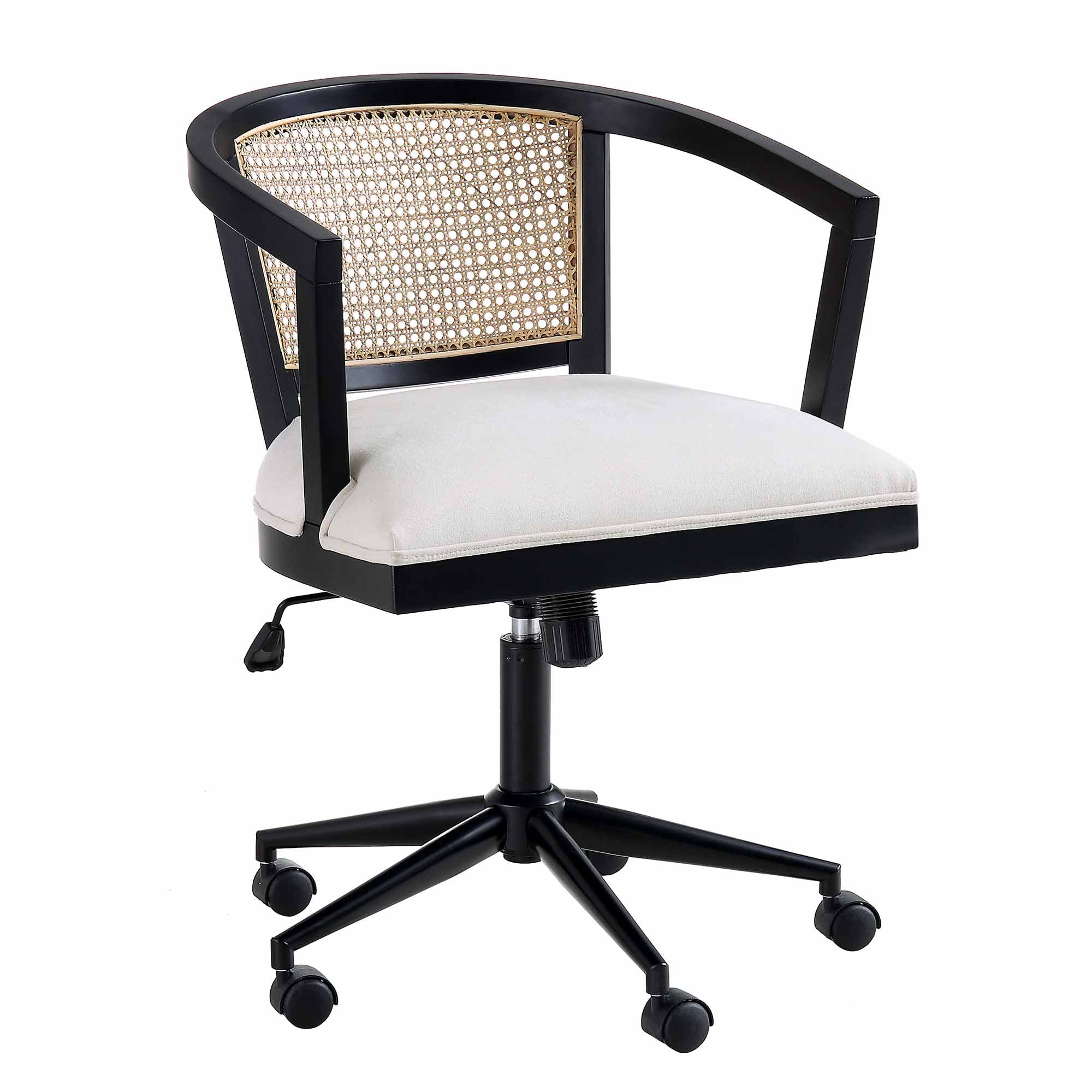 Lucia Natural Cane Swivel Desk Chair