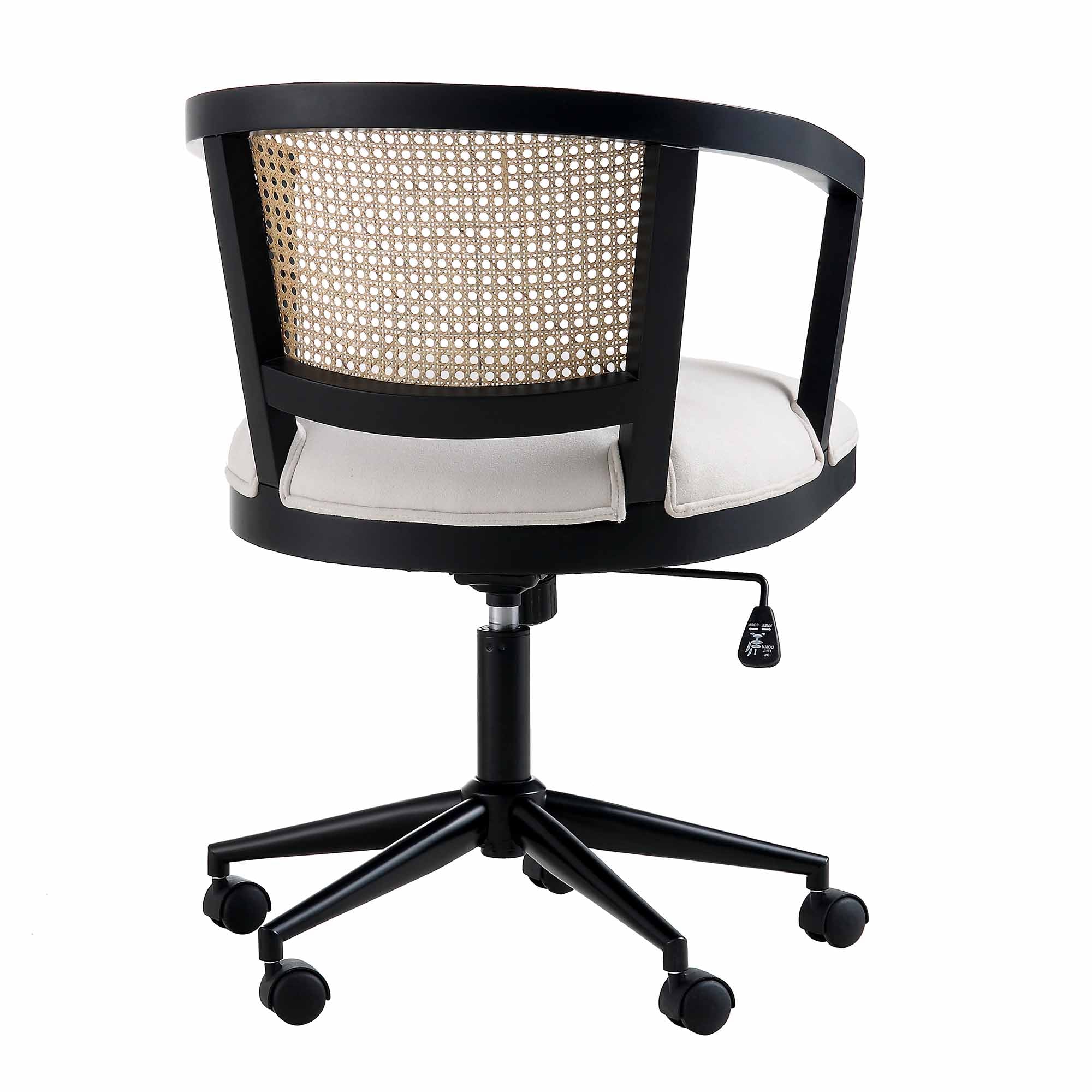 Lucia Natural Cane Swivel Desk Chair