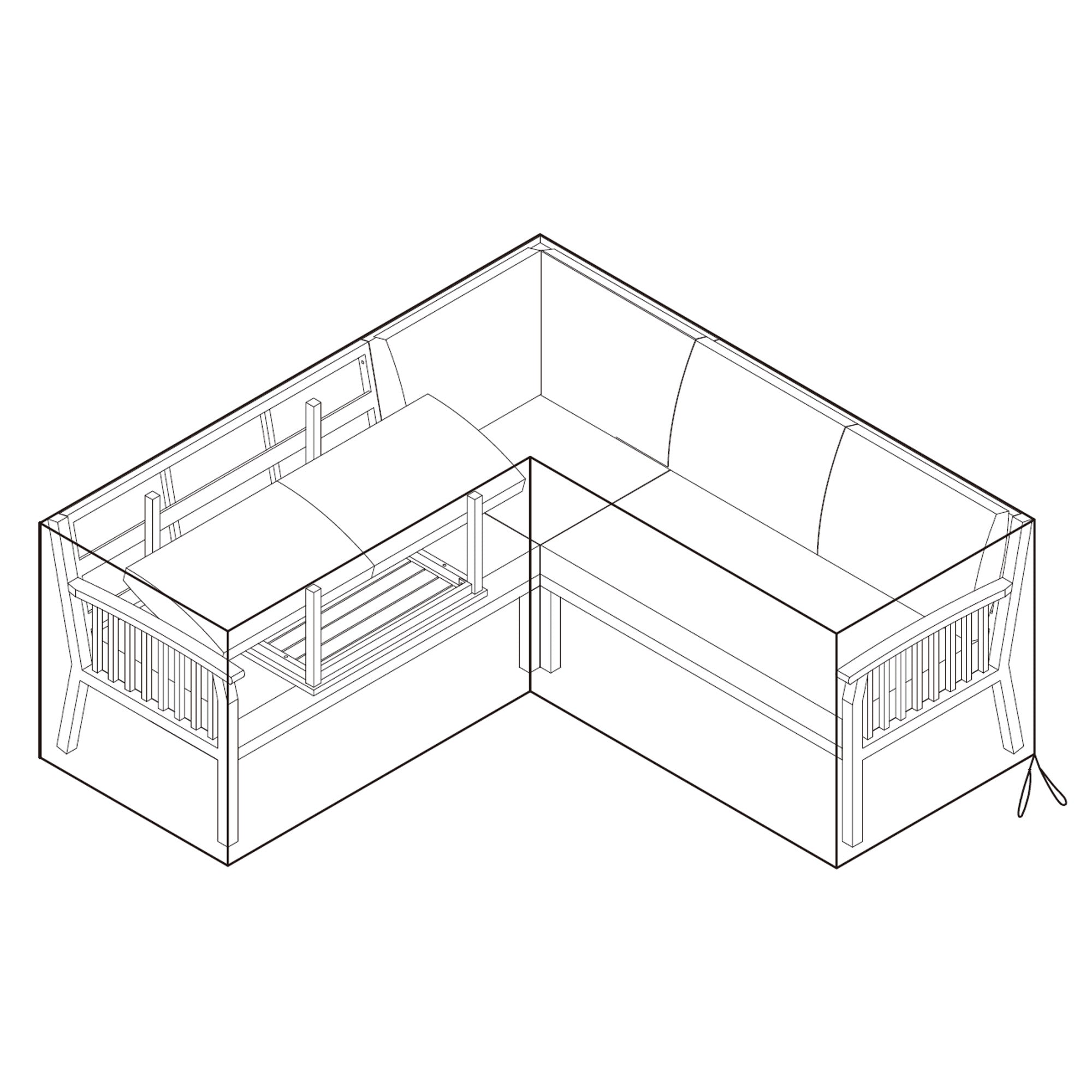 Cover for Earlswood Aluminium Corner Sofa Set with Coffee Table