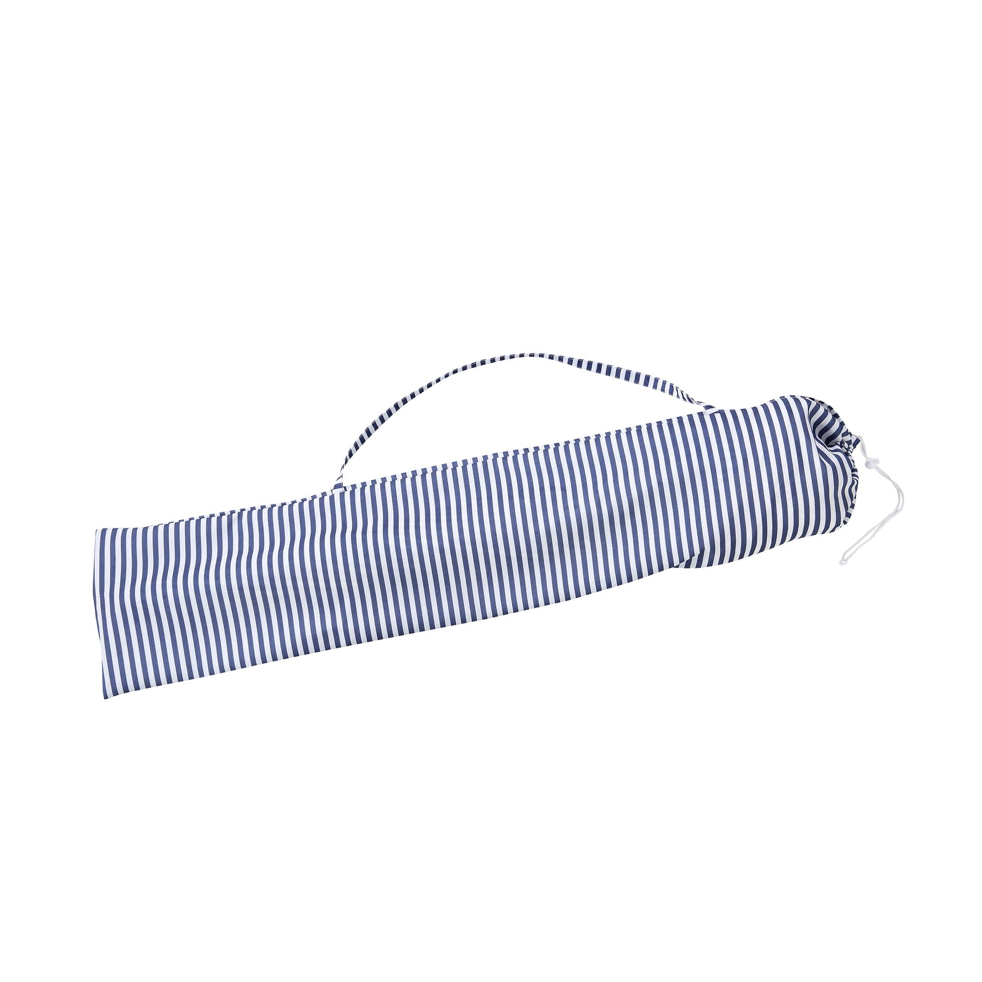 Gabriel Blue and White Striped Fringed Parasol with Tilt