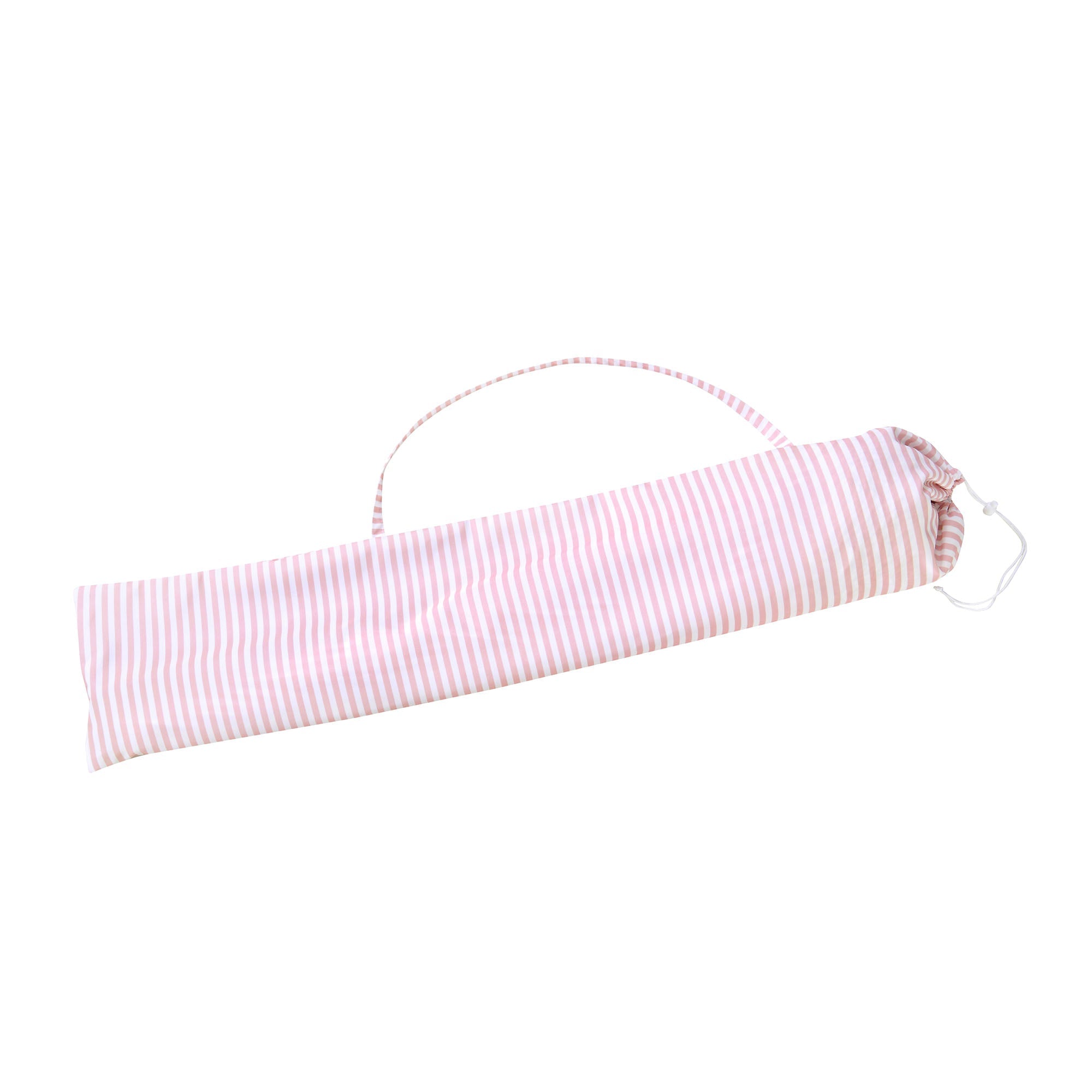 Gabriel Pink and White Striped Fringed Parasol with Tilt