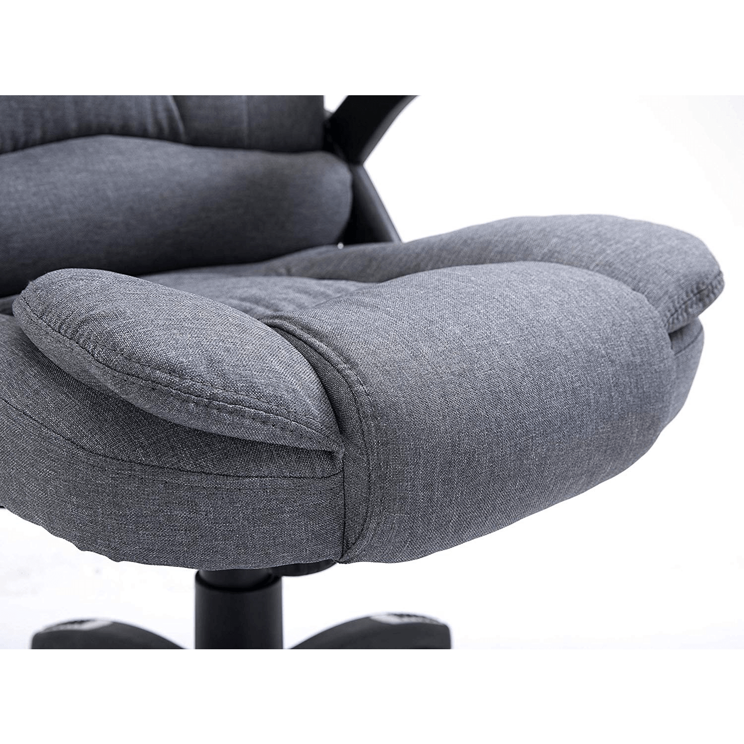 Executive Recline Padded Swivel Office Chair with Vibrating Massage Function, MM17 Grey Fabric