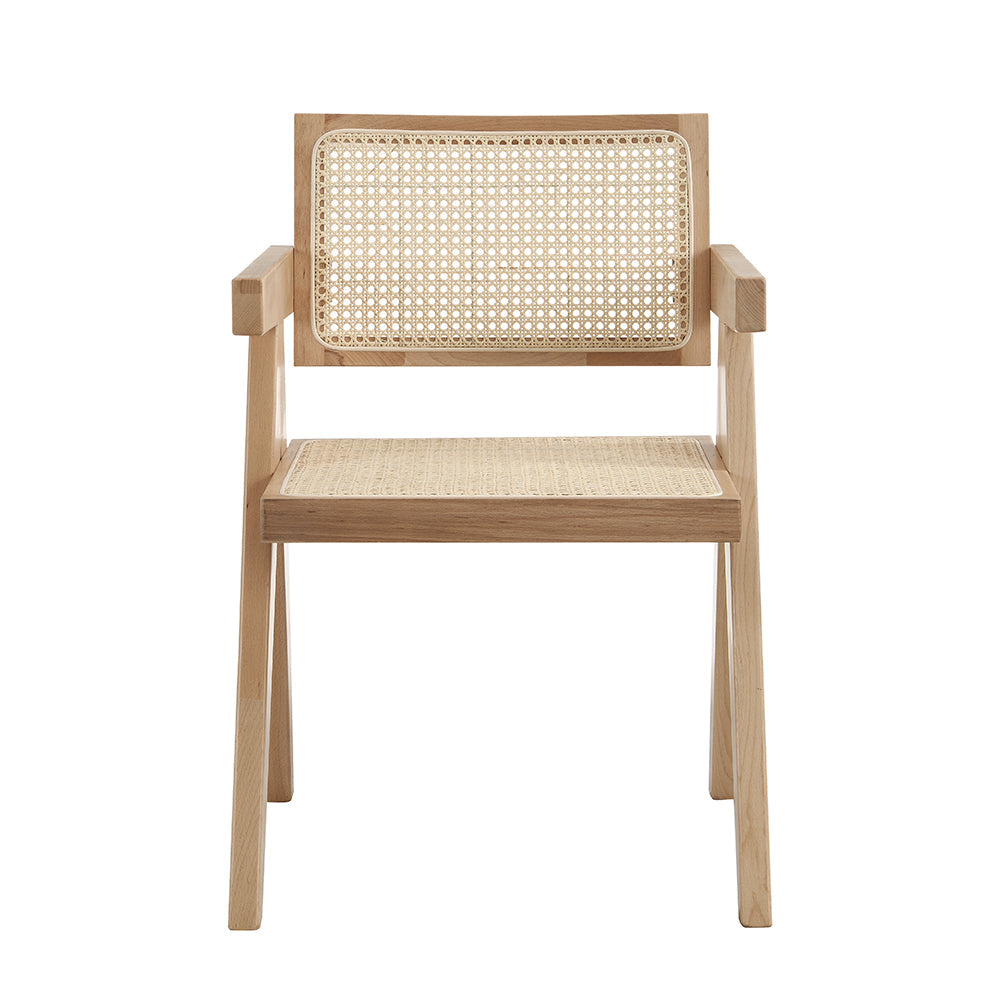 Jeanne Natural Colour Cane Rattan Solid Beech Wood Dining Chair