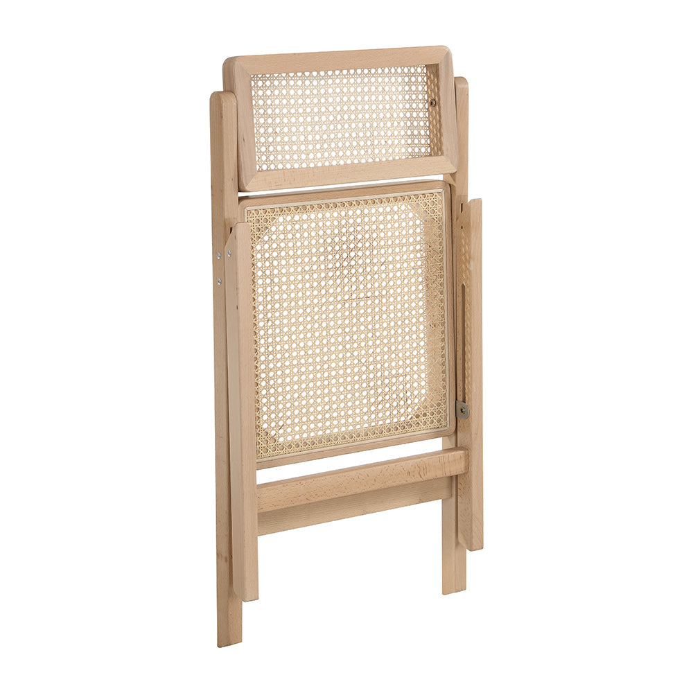 Frances Set of 2 Folding Cane Rattan Chairs in Natural