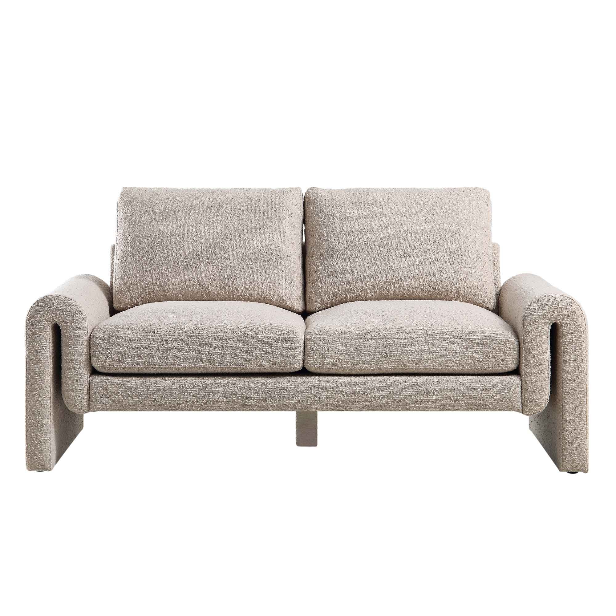 Hampstead Taupe Boucle Curved 2-Seater Sofa