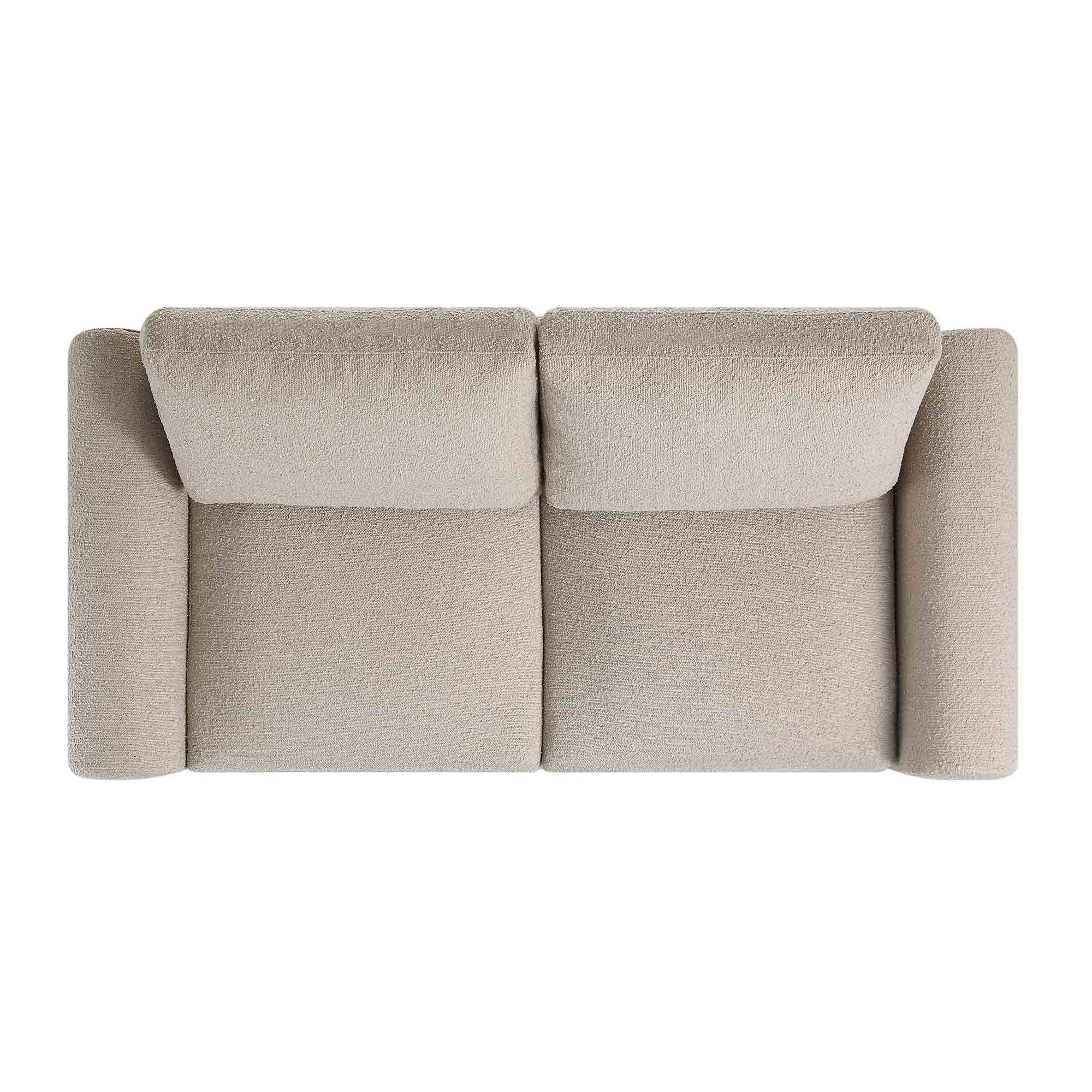 Hampstead Taupe Boucle Curved 2-Seater Sofa