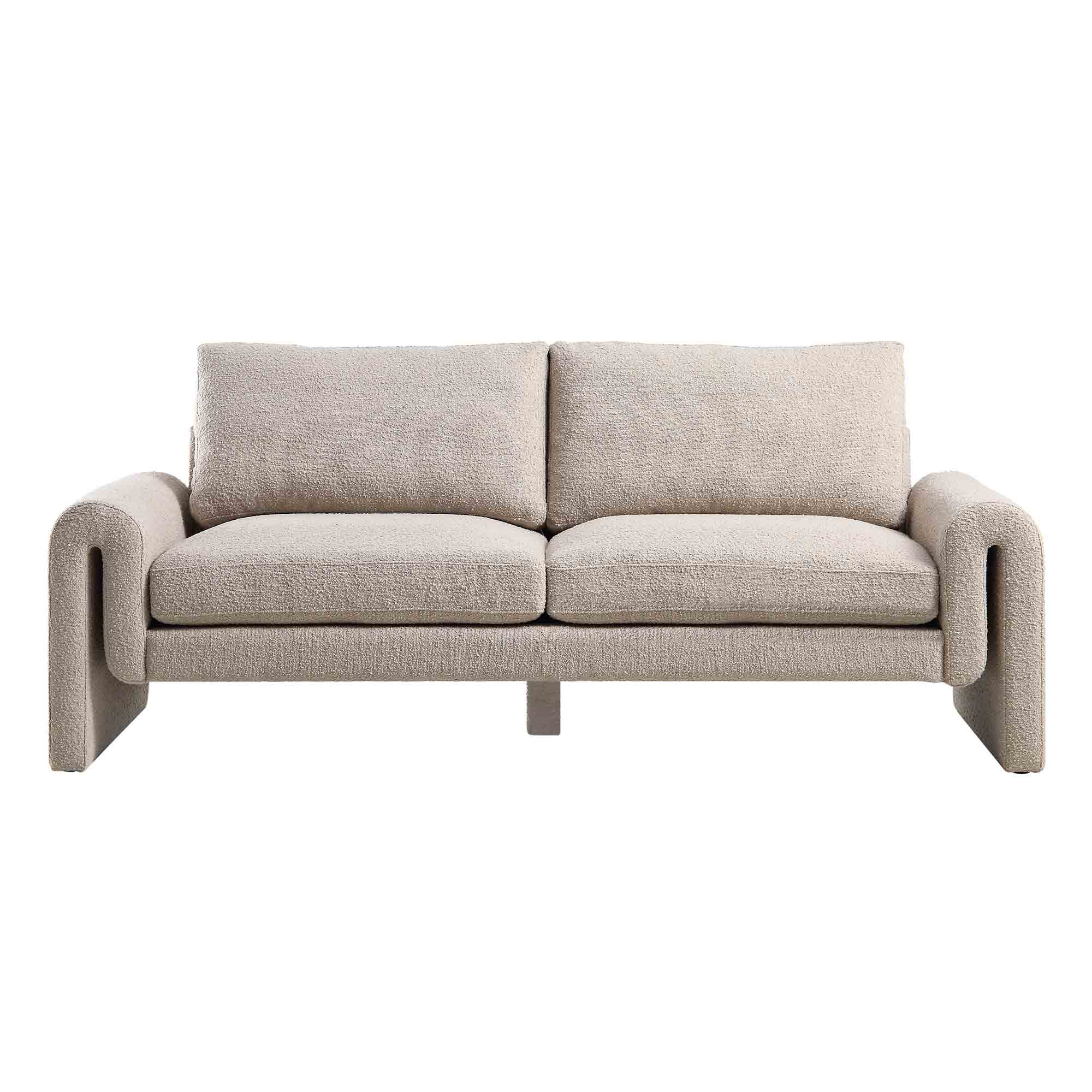 Hampstead Taupe Boucle Curved 3-Seater Sofa