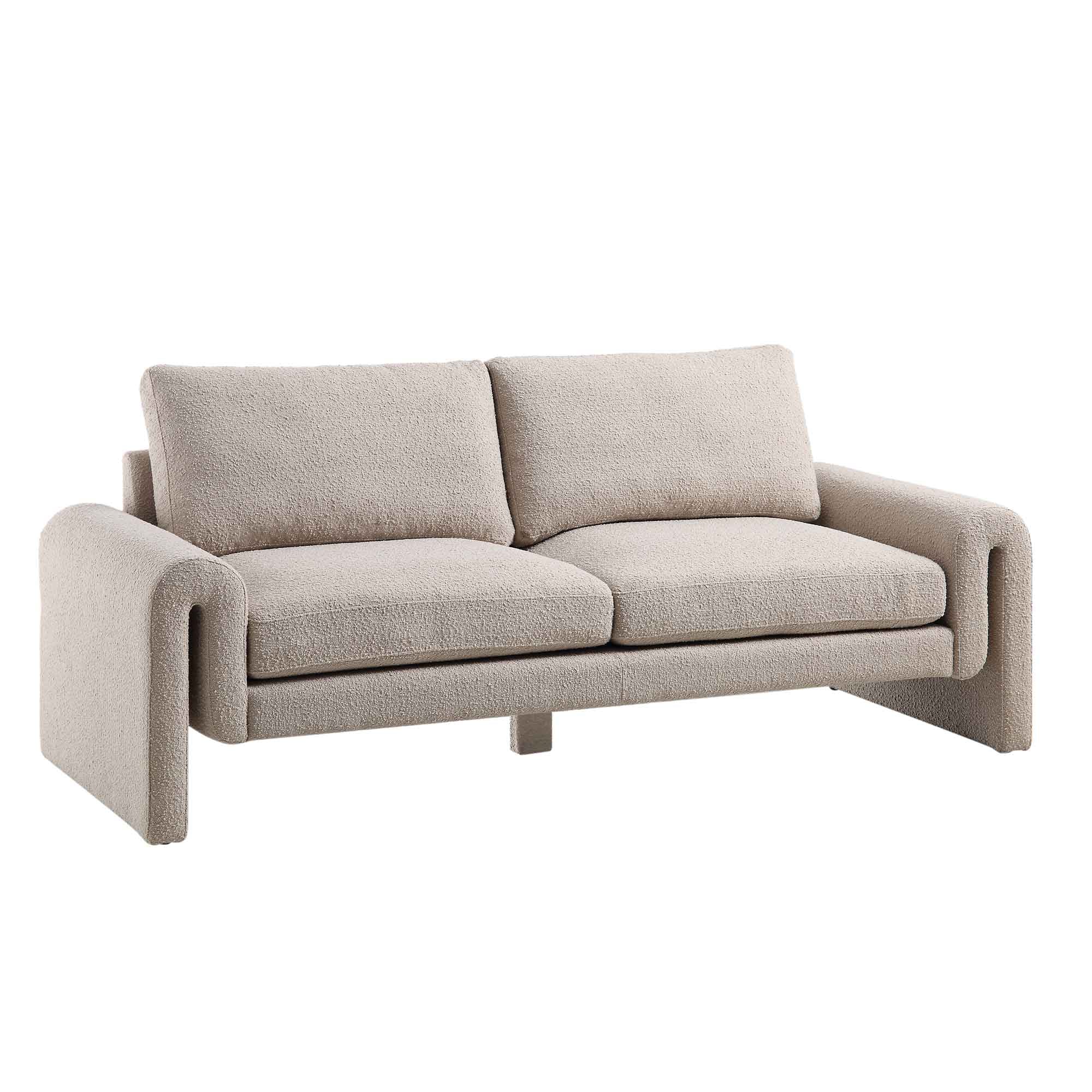 Hampstead Taupe Boucle Curved 3-Seater Sofa