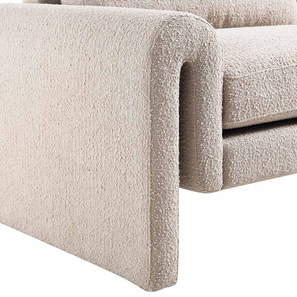 Hampstead Taupe Boucle Curved 3-Seater Sofa