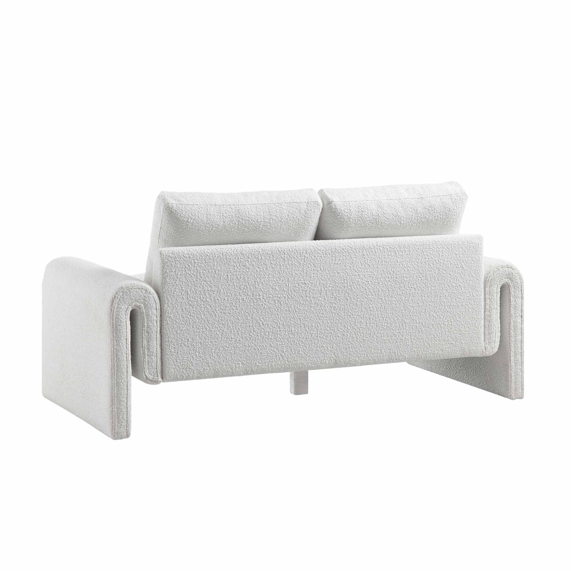 Hampstead White Boucle Curved 2-Seater Sofa