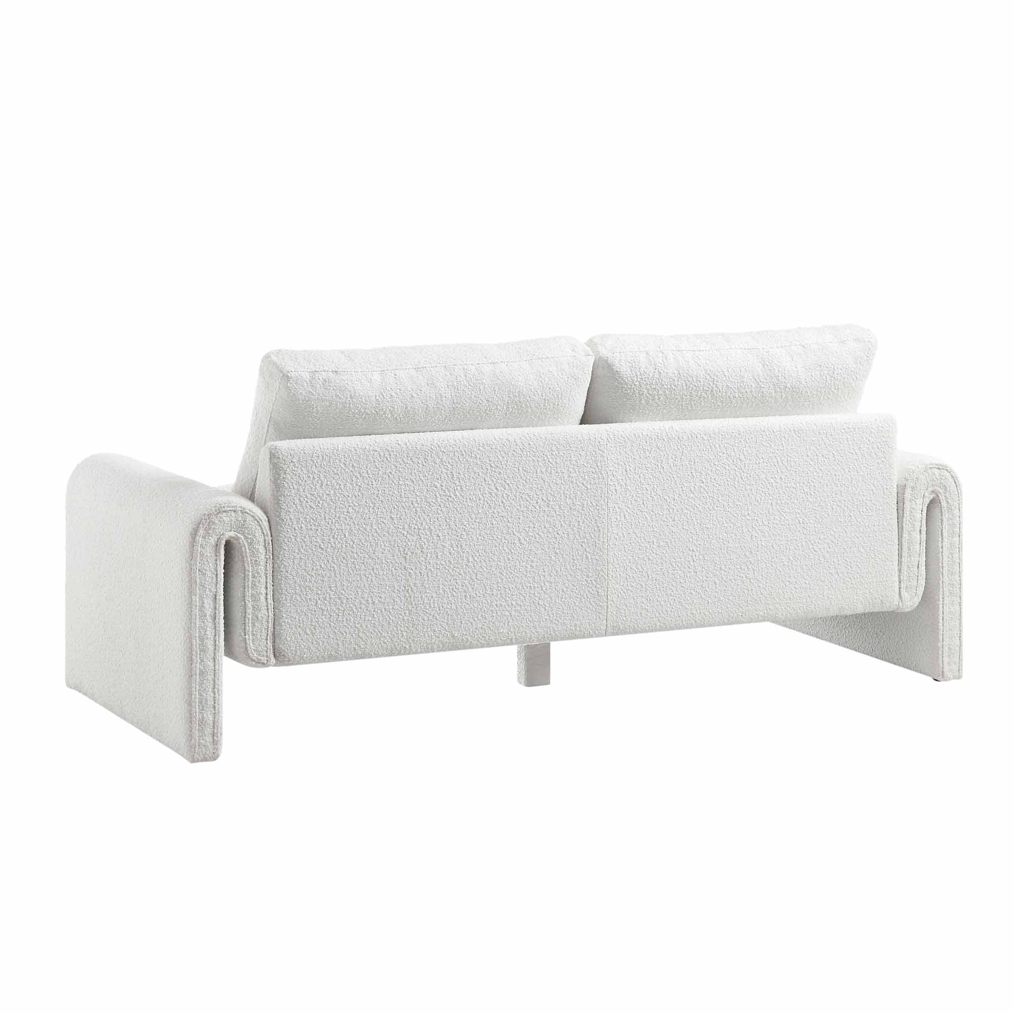 Hampstead White Boucle Curved 3-Seater Sofa