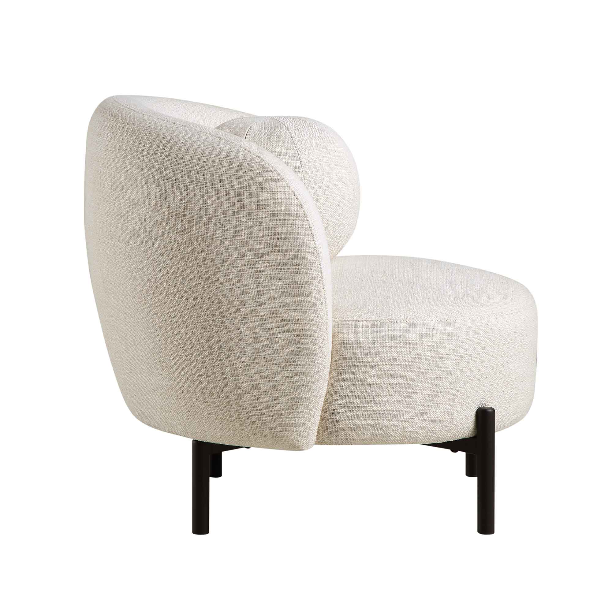 Amboise Armchair with Ball Cushion, Beige Linen Blend